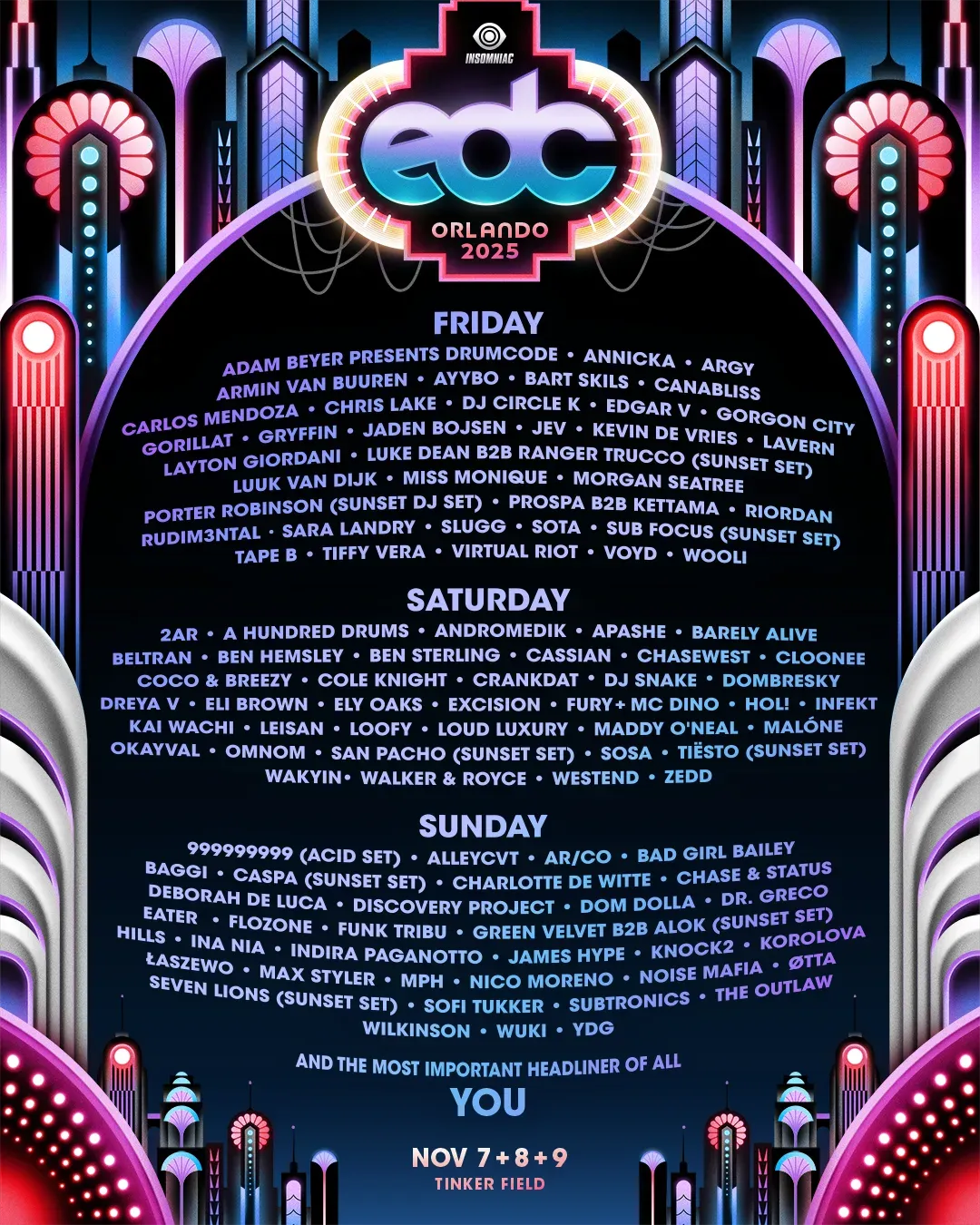 2025 EDC Orlando - 3 Day Pass at Tinker Field