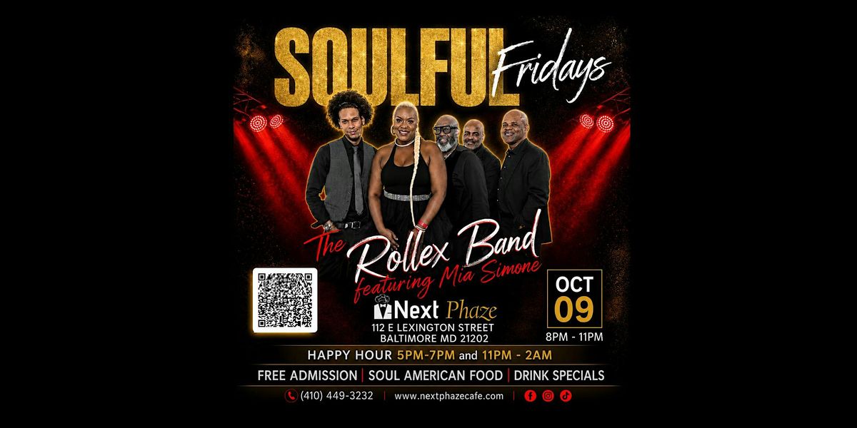 Sound Notes 9th Soulful Fridays ft. the Rollex Band at Next Phaze Cafe, Baltimore on ...