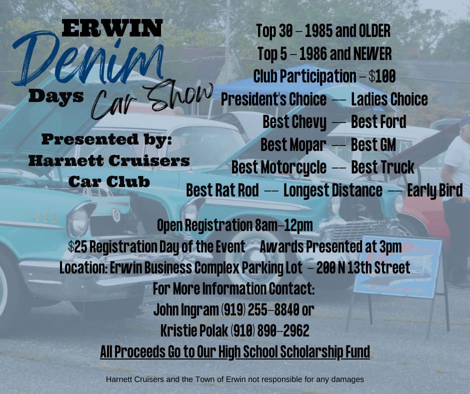 Erwin Denim Days Car Show 200 N 13th St, Erwin, NC 283391712, United
