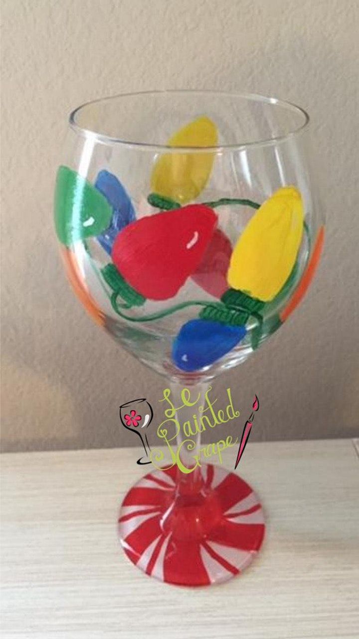 Wine Glass Painting Class held at Landon Winery Wylie 12/9 Landon