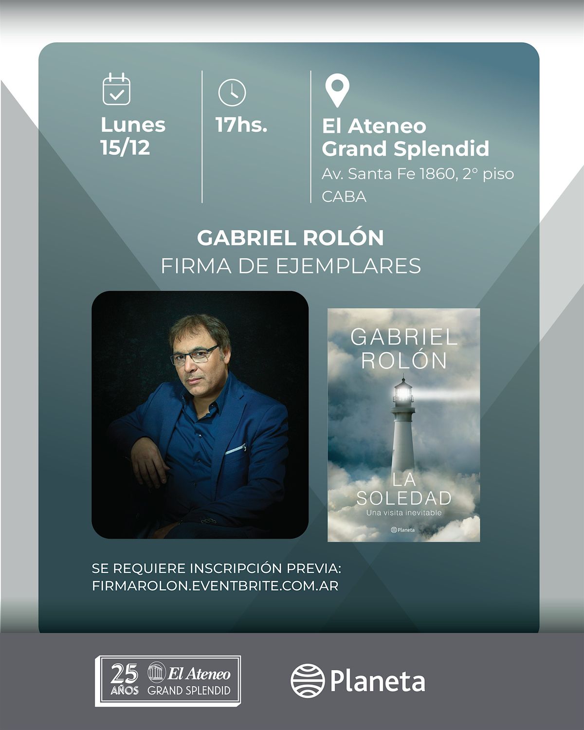 Gabriel Rol\u00f3n firma ejemplares de "La Soledad"