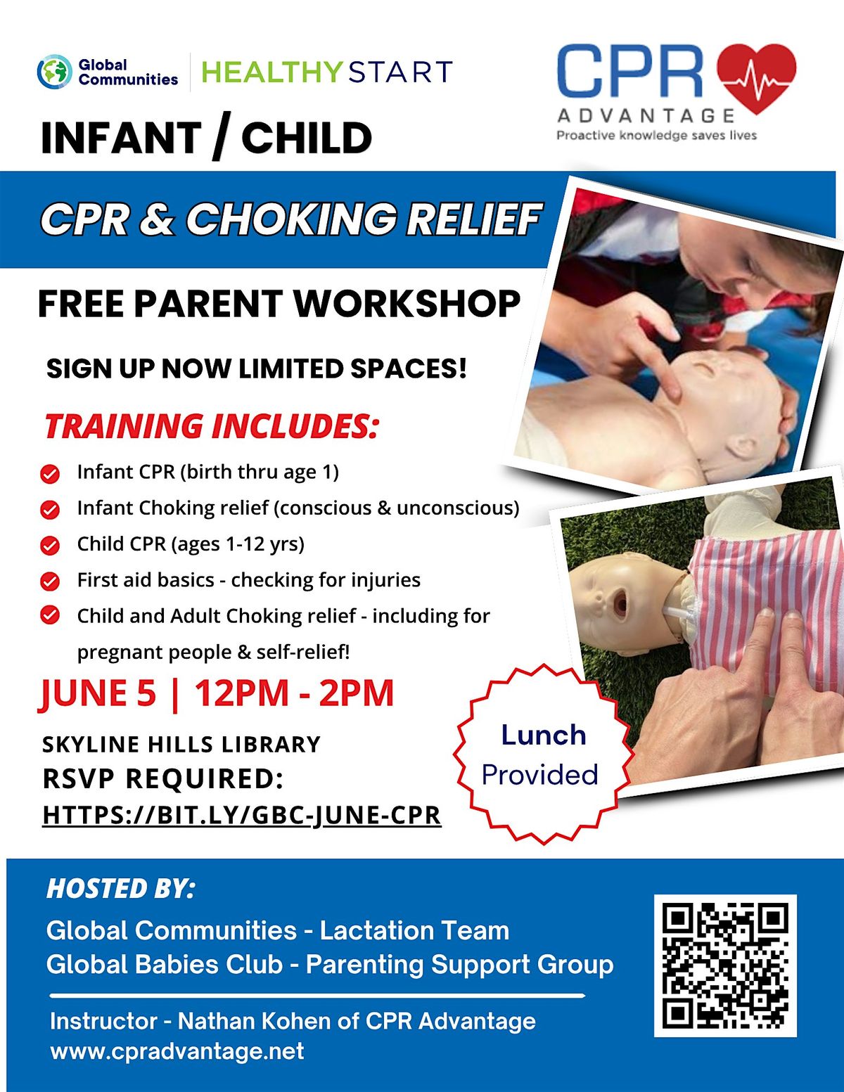 Infant & Child CPR Choking Relief Parent Workshop