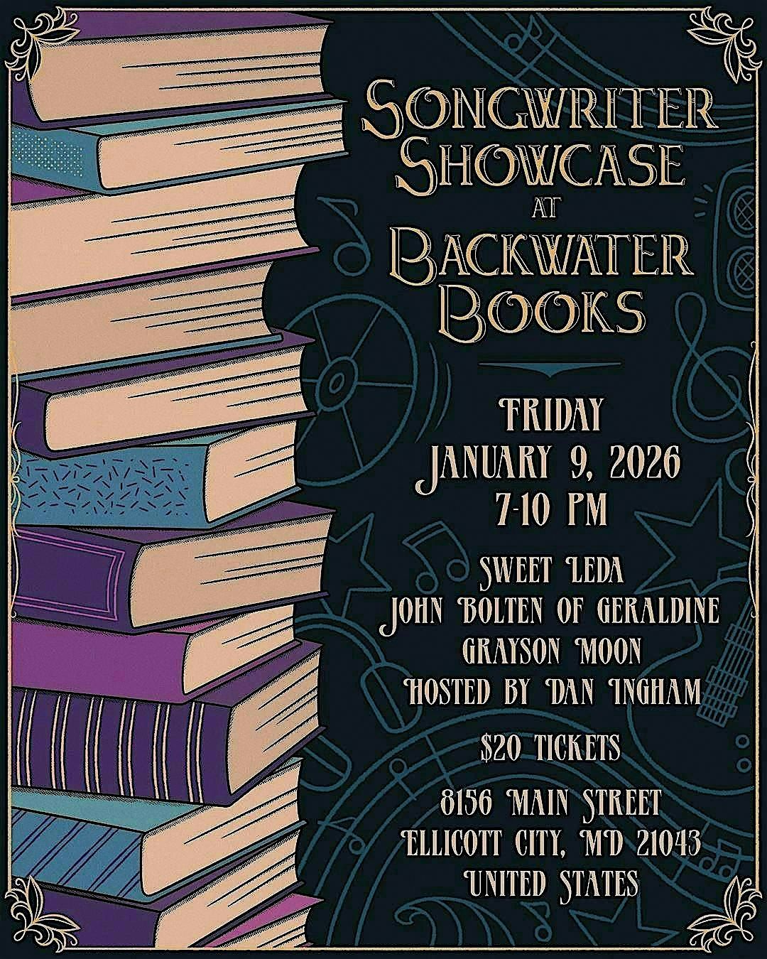 Songwriter Showcase at Backwater Books