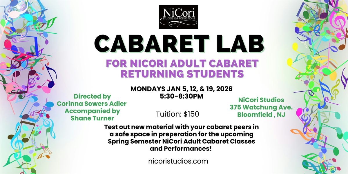3 Session Cabaret Lab for returning Adult Cabaret Students