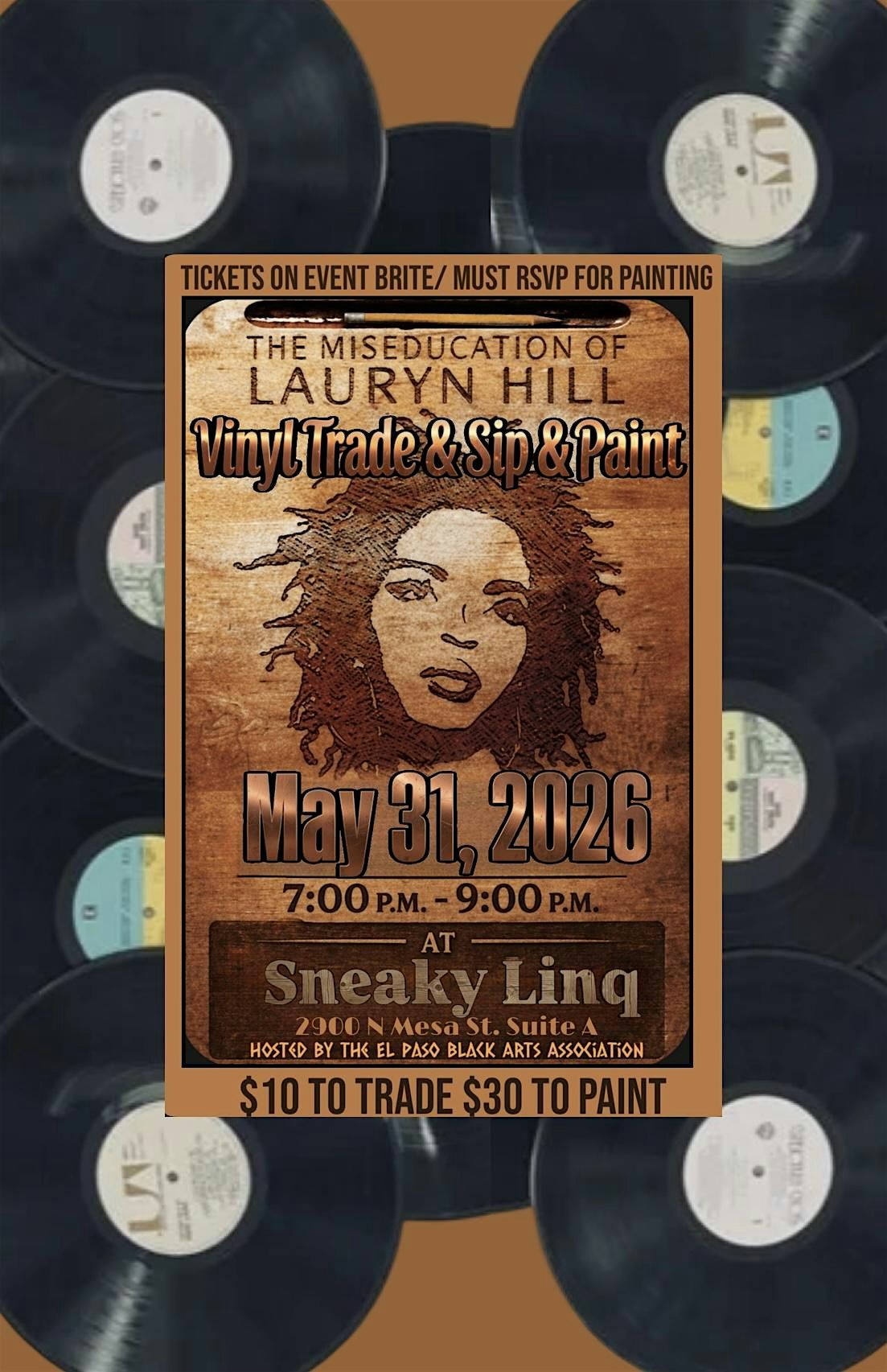 Lauryn Hill Vinyl Trade and Sip & Paint