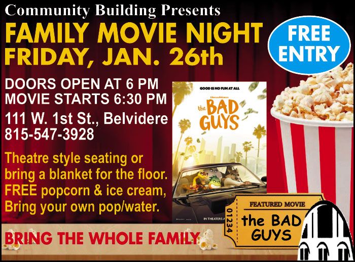 Family Movie NightThe Bad Guys Community Building Complex of Boone