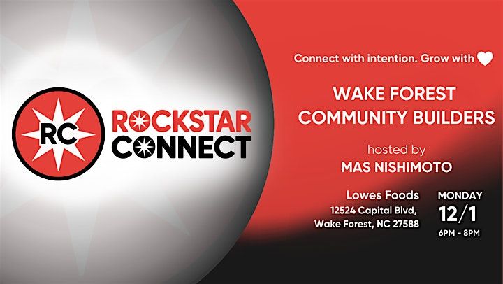 Free Wake Forest Community Builders Event (December, NC)