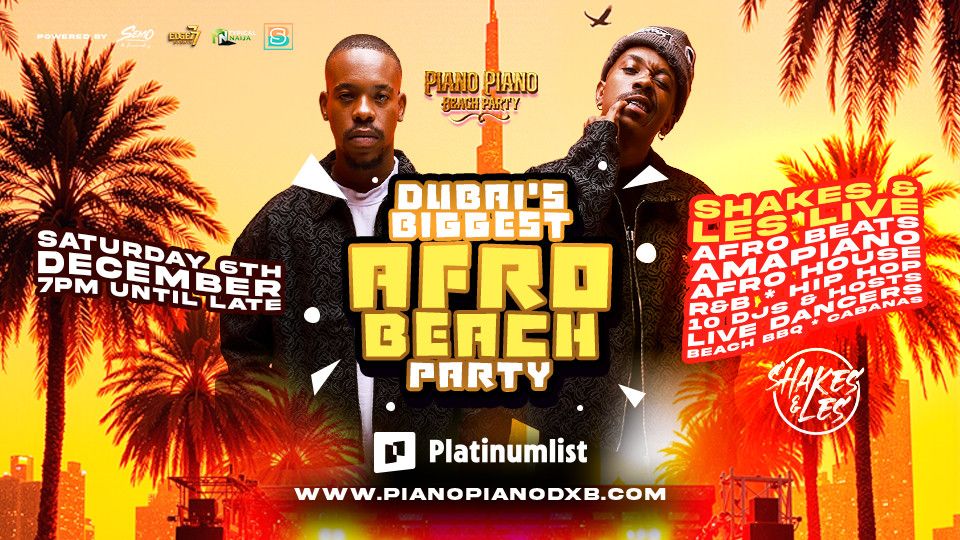 Afro Beach DXB - Shakes & Les Live at Barasti in Dubai