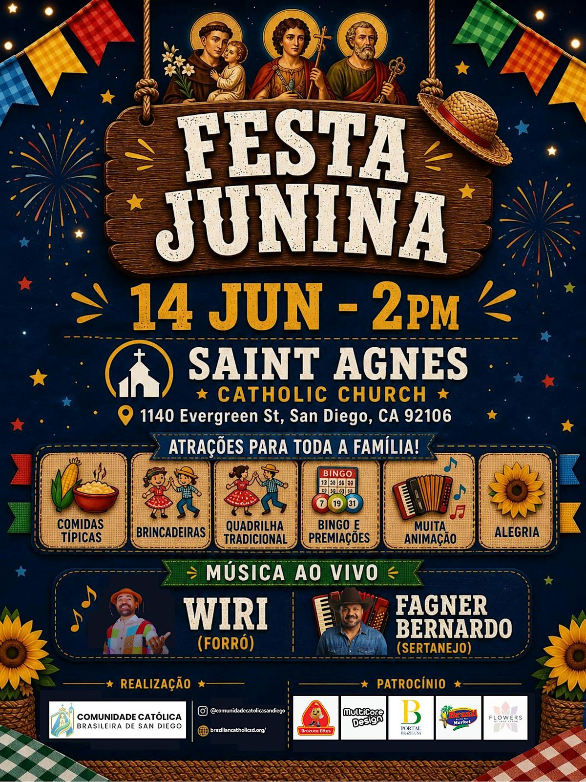 Festa Junina  | Quermesse da Comunidade Cat\u00f3lica Brasileira de San Diego