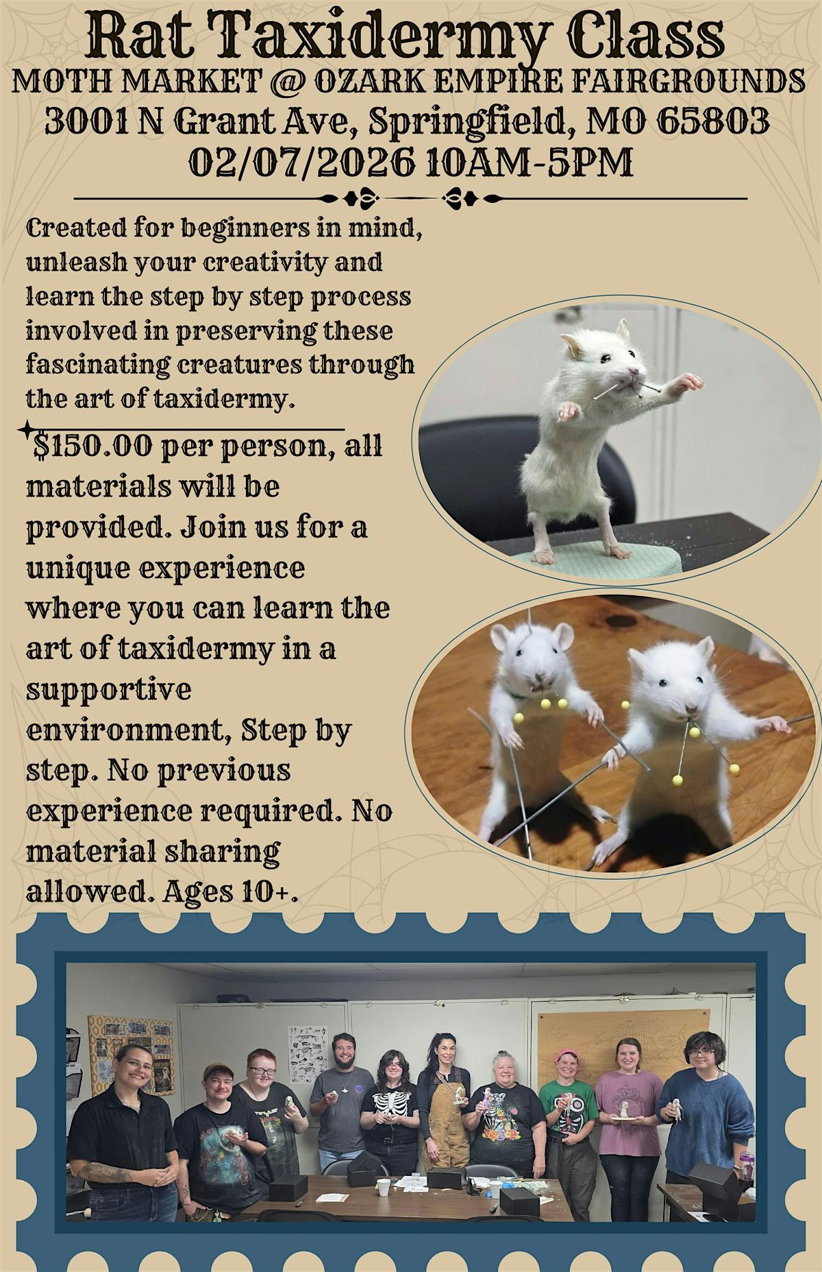 RAT TAXIDERMY CLASS SPRINGFIELD