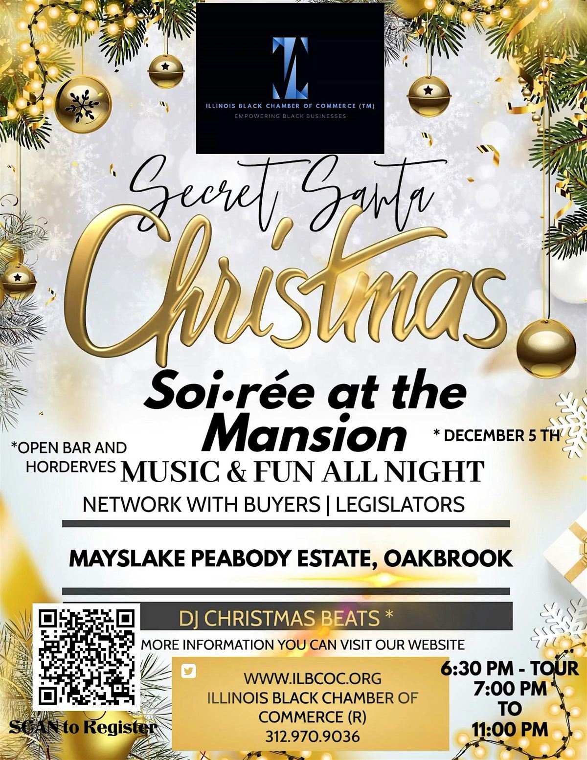 Secret Santa Soir\u00e9e at the Mansion \u2013 Presented by the IL Black Chamber \u00ae