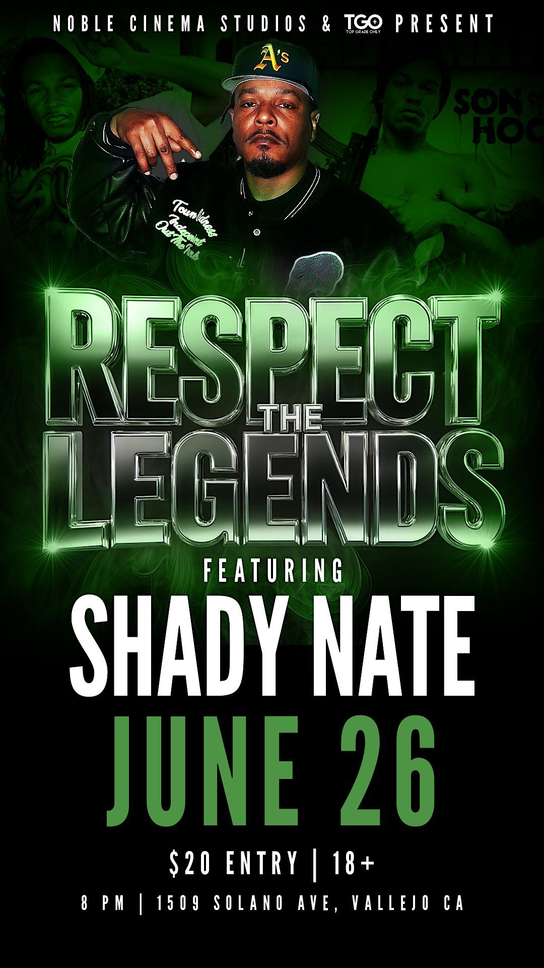 RESPECT THE LEGENDS w\/ SHADY NATE at NOBLE CINEMA STUDIOS!