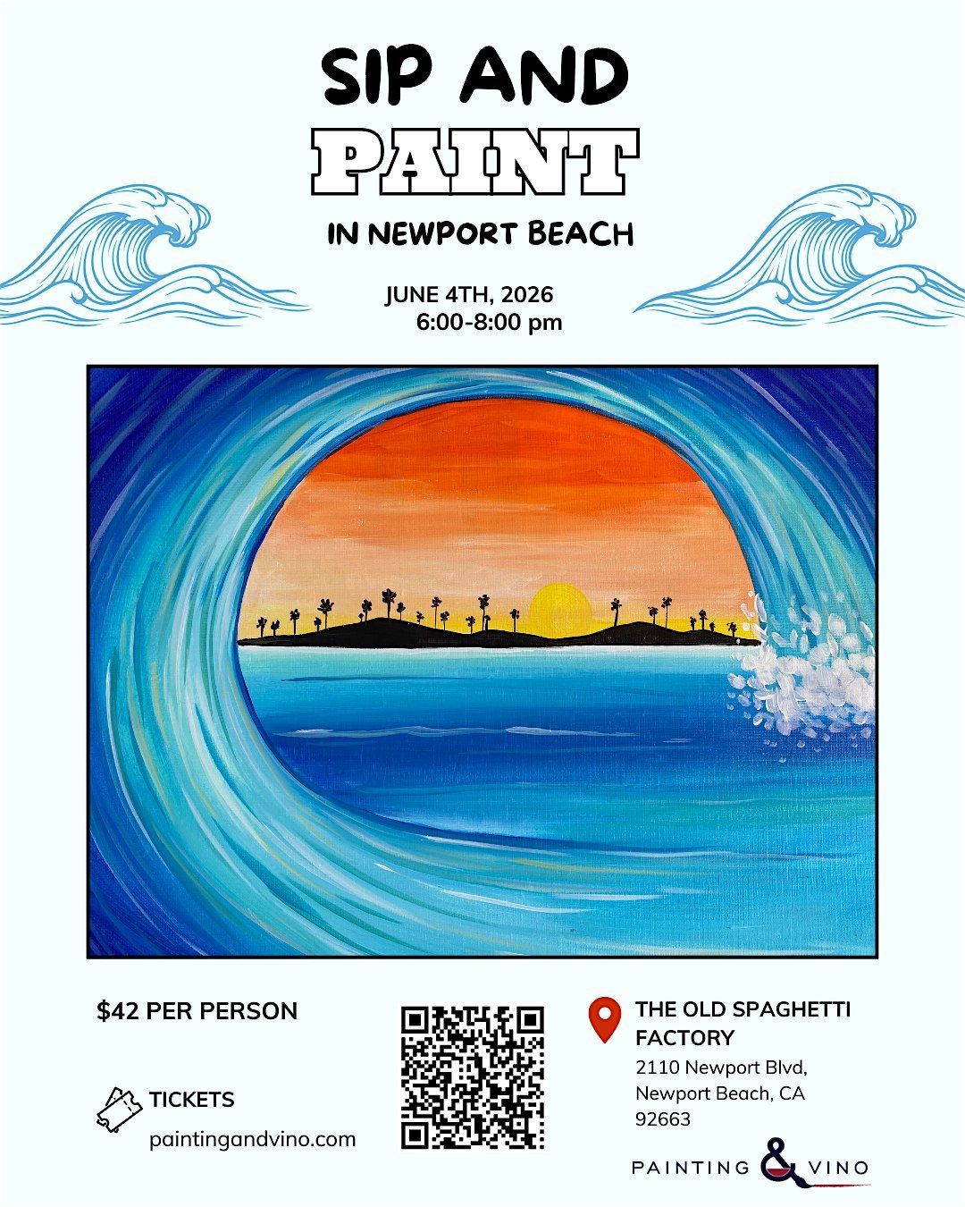 Eternal Wave paint and sip Newport Beach!