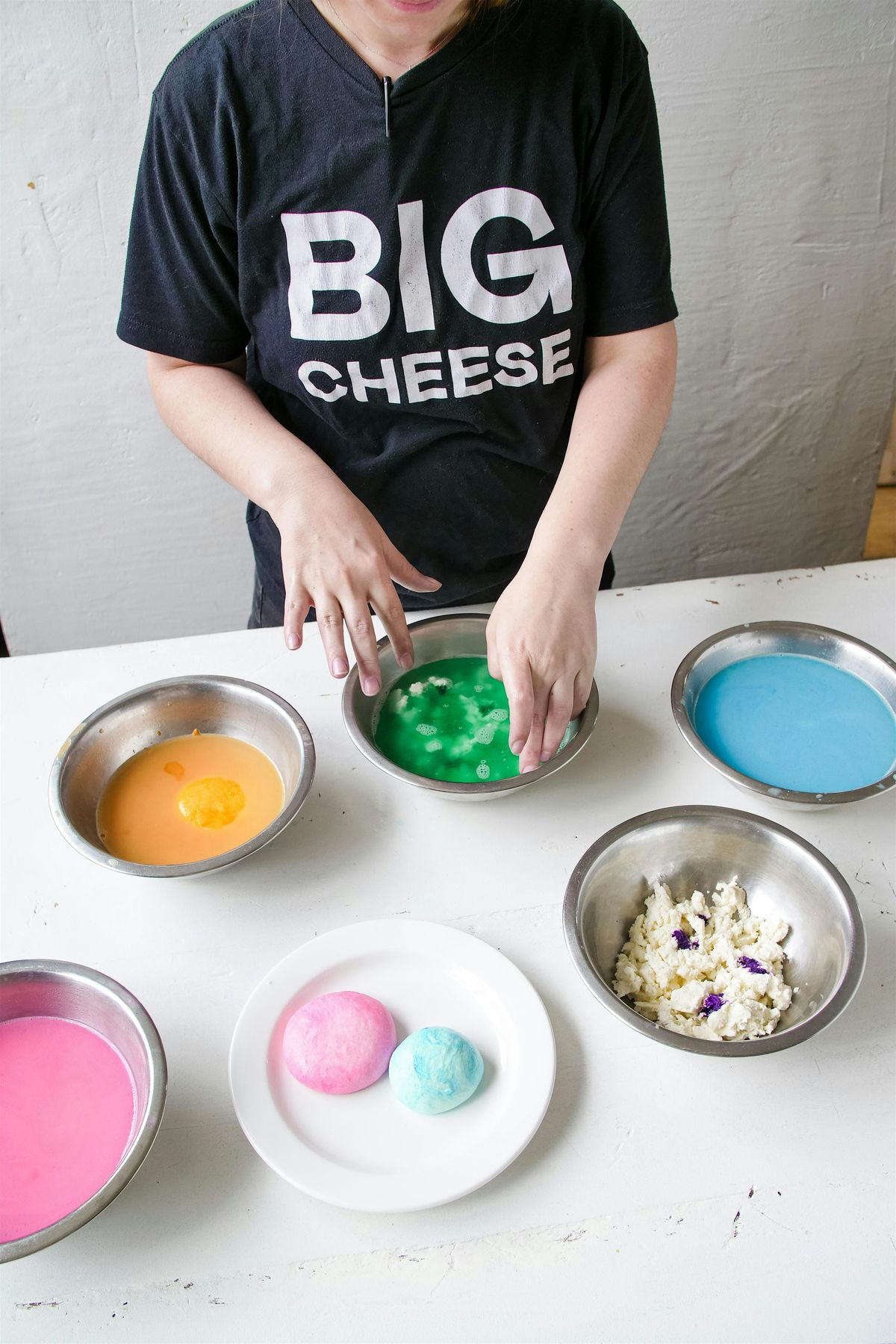 Mozzarella Making for Kids: July 4th Colors!