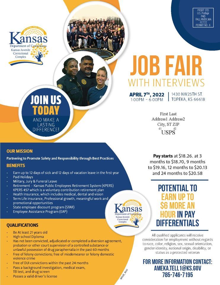Kansas Department of Corrections Job Fair Kansas Juvenile