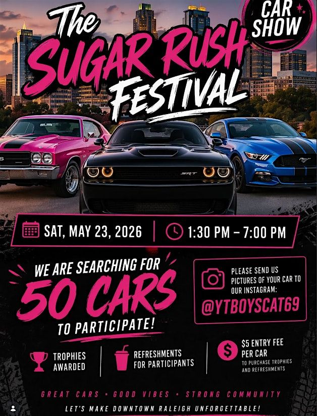 NC Sugar Rush Carshow Experience: Downtown Raleigh