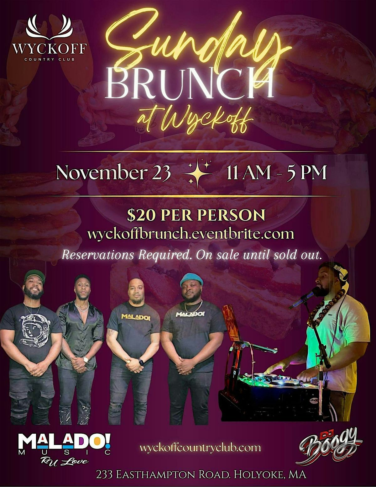 Sunday Brunch at Wyckoff with DJ Boogy & MALADO!