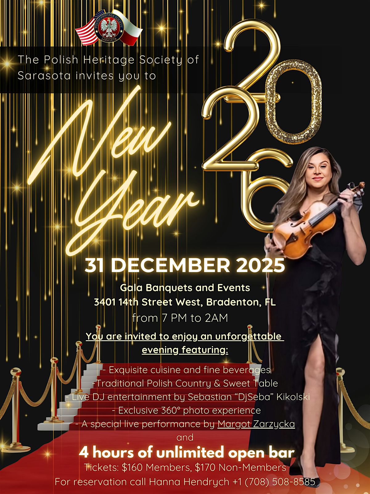 New Year\u2019s Eve Gala 2025 \u2013 Polish Heritage Society of Sarasota