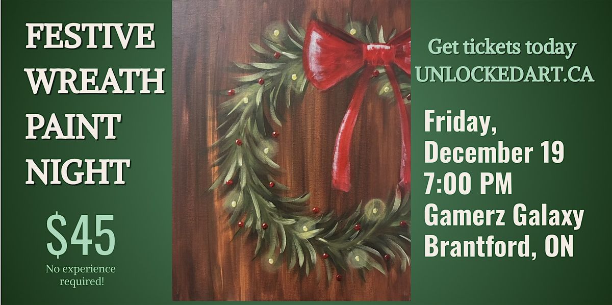 Paint Night Brantford: Festive Wreath Sip & Paint