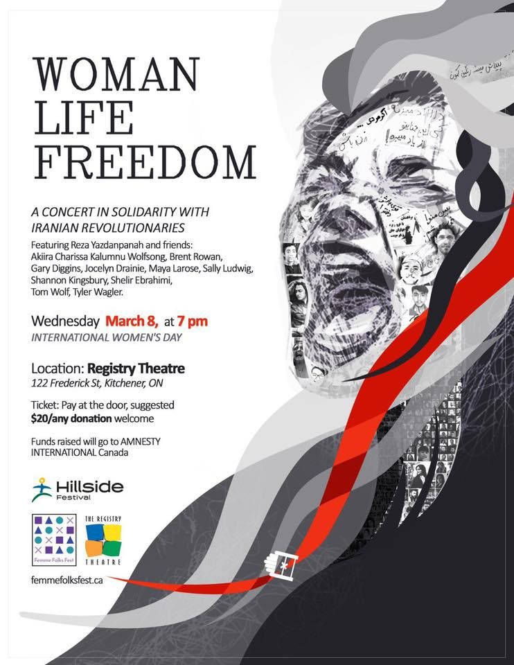 KitchenerWaterloo WOMAN LIFE FREEDOM Concert The Registry Theatre