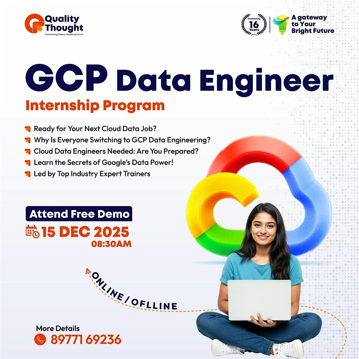 Free Demo  on GCP Data Engineer Training at 08:30am on 15December2025