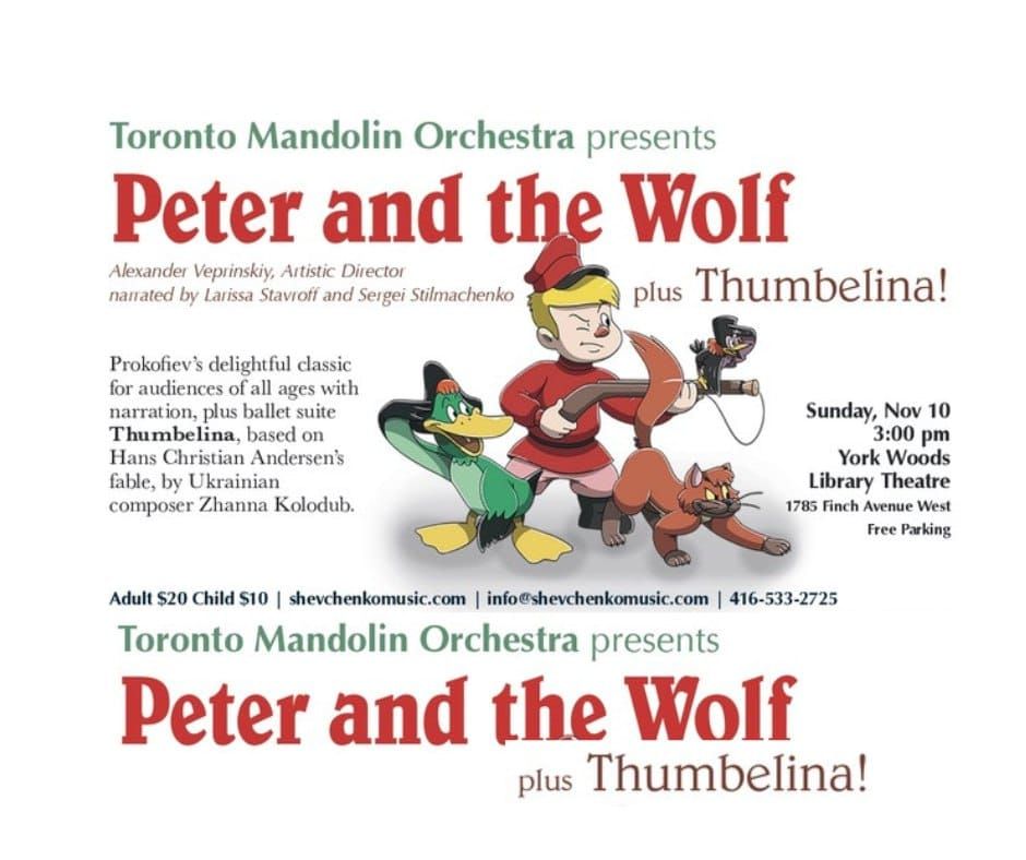 Peter and the Wolf plus Thumbelina Yorkwoods Library Theatre, Rexdale