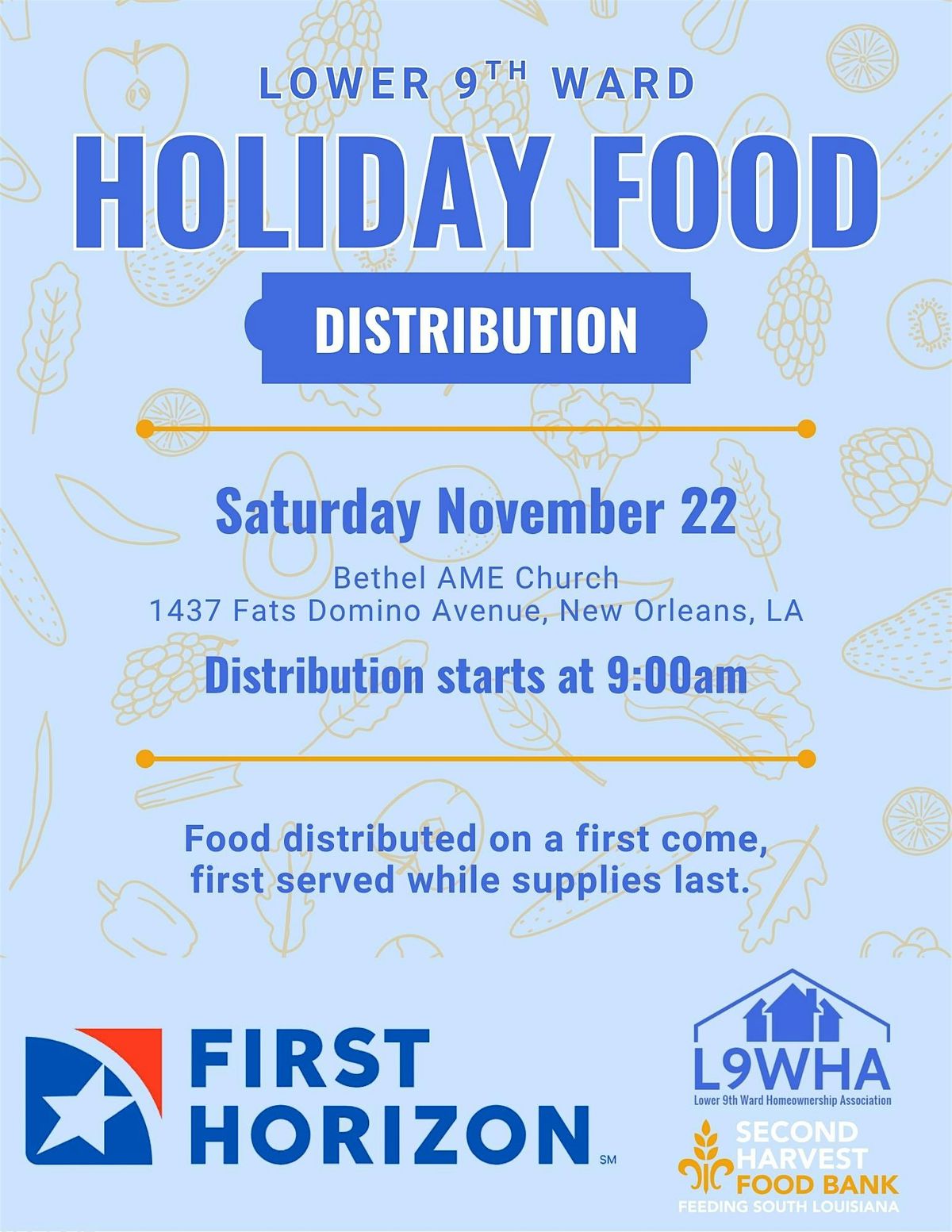 Lower 9th Ward Holiday Food Distribution Volunteer Registration