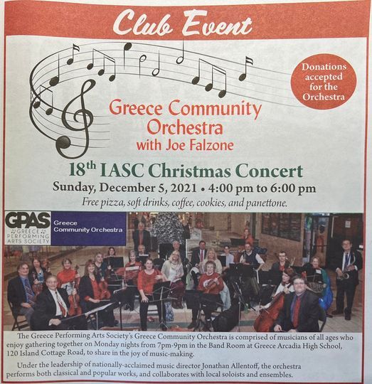 Christmas Concerts 2022 Rochester Ny 18Th Annual Iasc Christmas Concert | 1250 Buffalo Rd, Rochester, Ny  14624-1824, United States | December 5, 2021