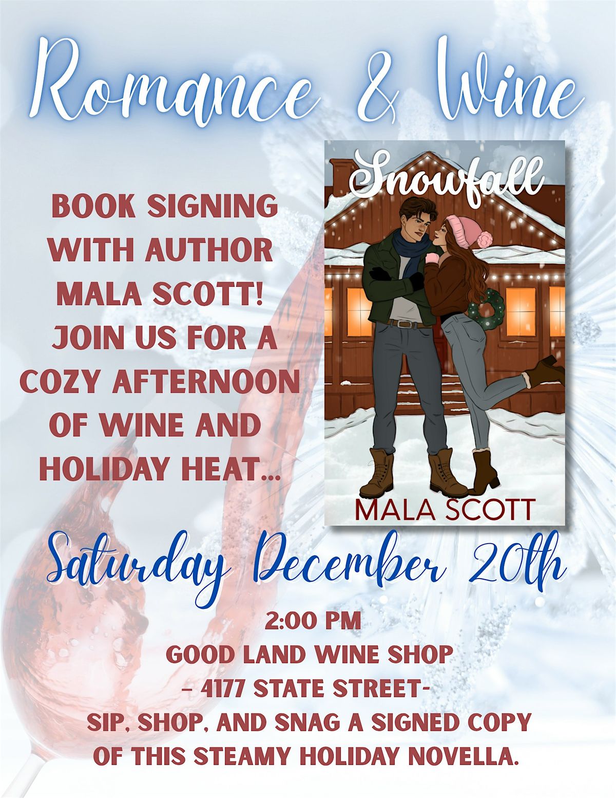 Wine & Romance Book Signing with Mala Scott