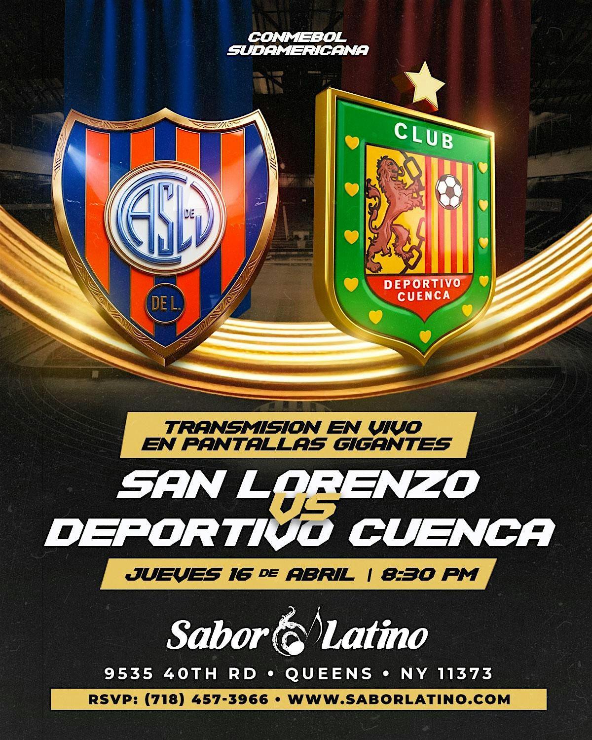 SAN LORENZO VS DEPORTIVO CUENCA EN SABOR LATINO NY
