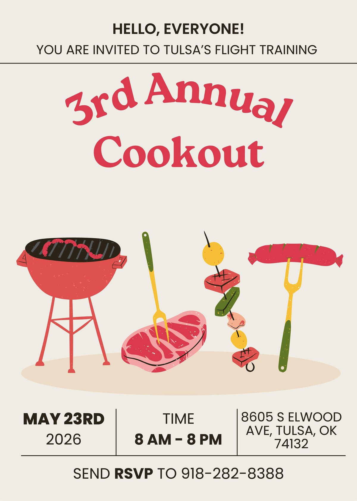 Tulsa\u2019s Flight Training 3rd Annual Cookout