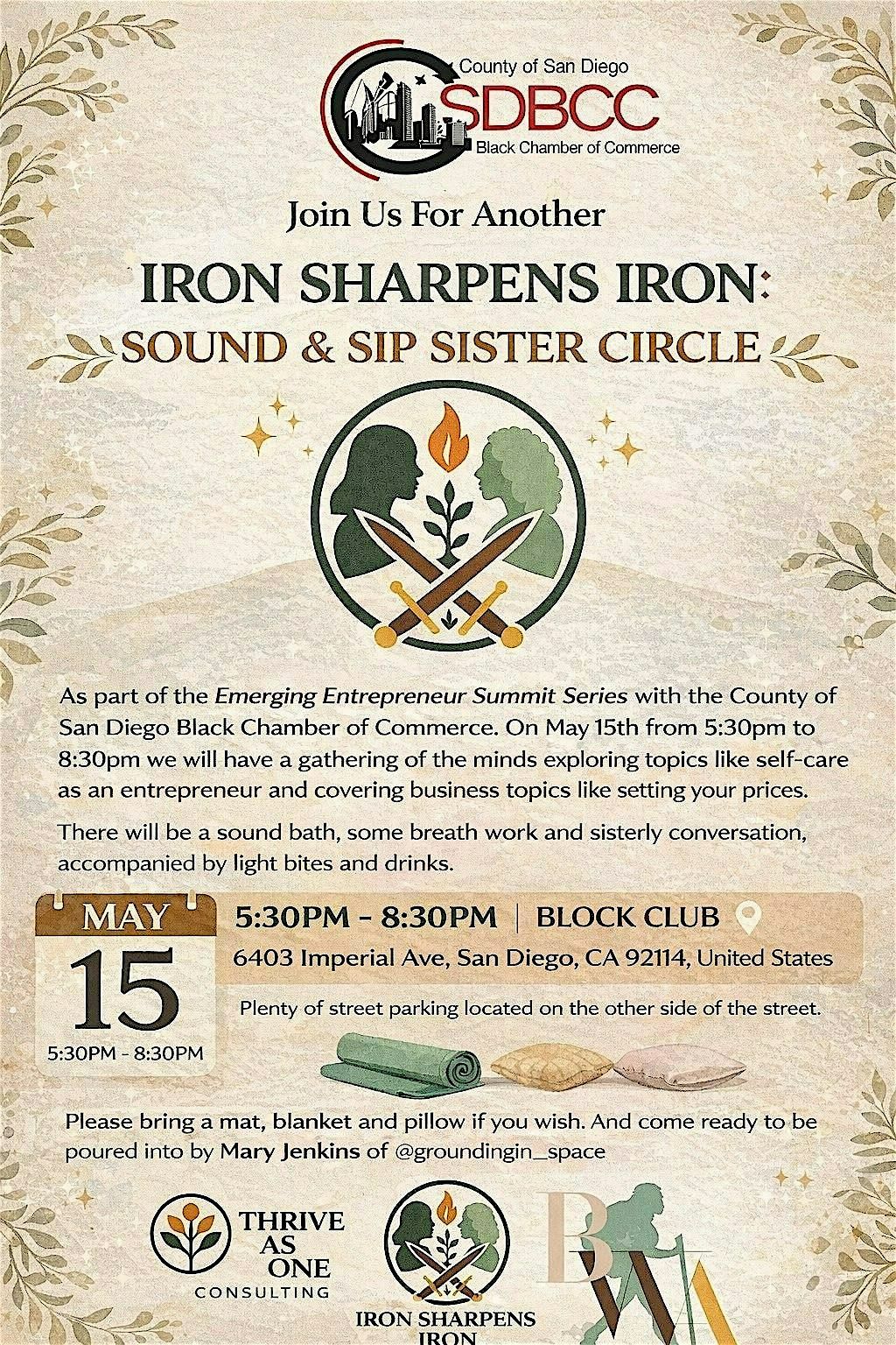 Iron Sharpens Iron: Sound and Sip Sister Circle