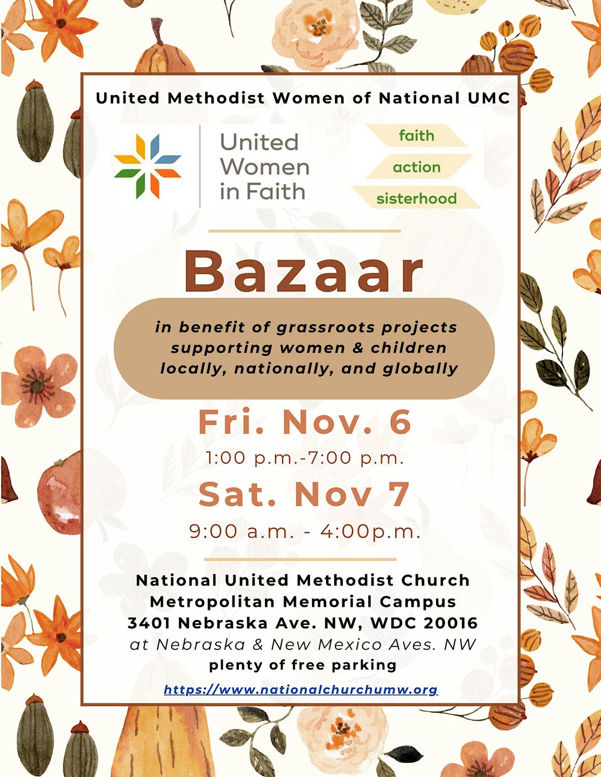 Fall Bazaar at National United Methodist Church, Washington on 6th ...
