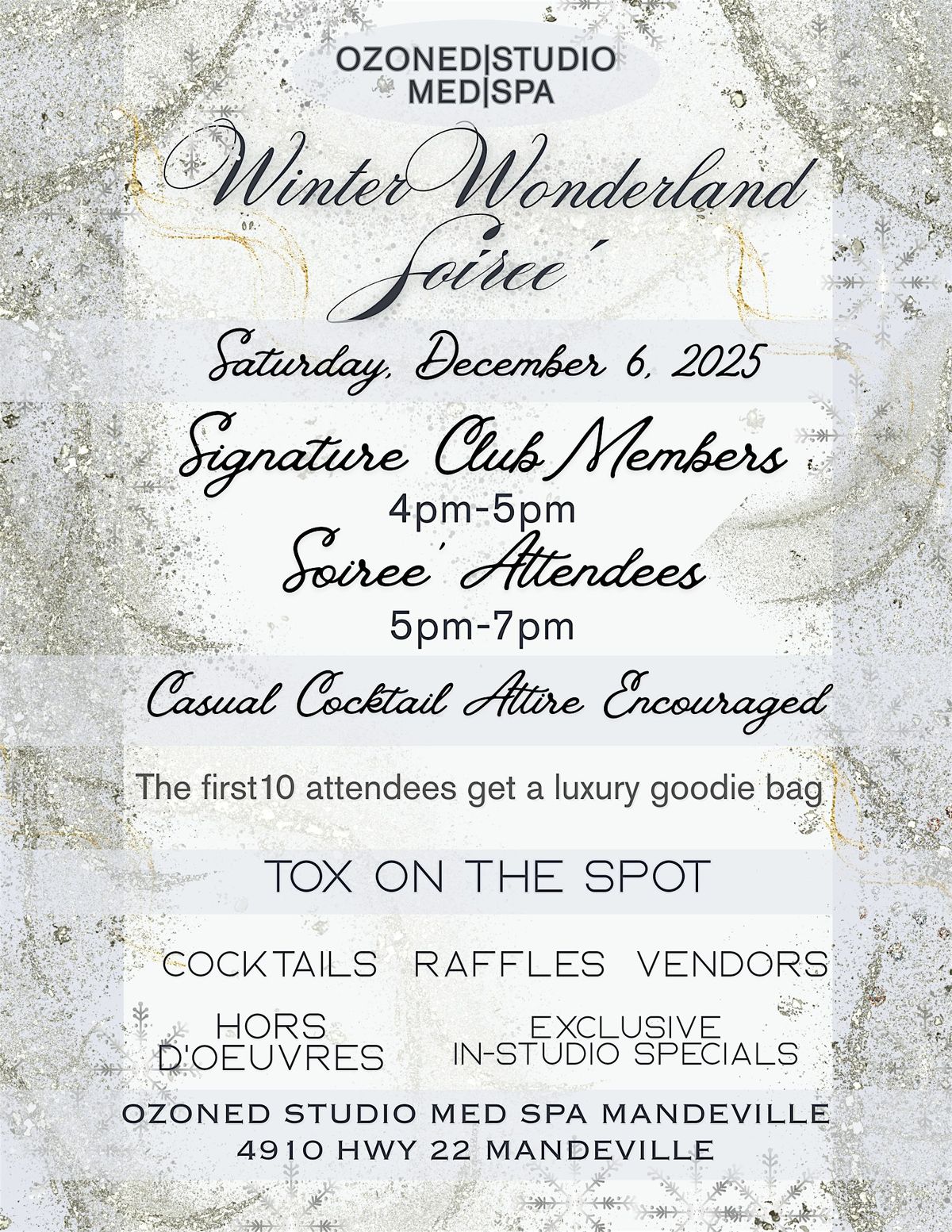 Ozoned Studio Med Spa's Winter Wonderland Soir\u00e9e
