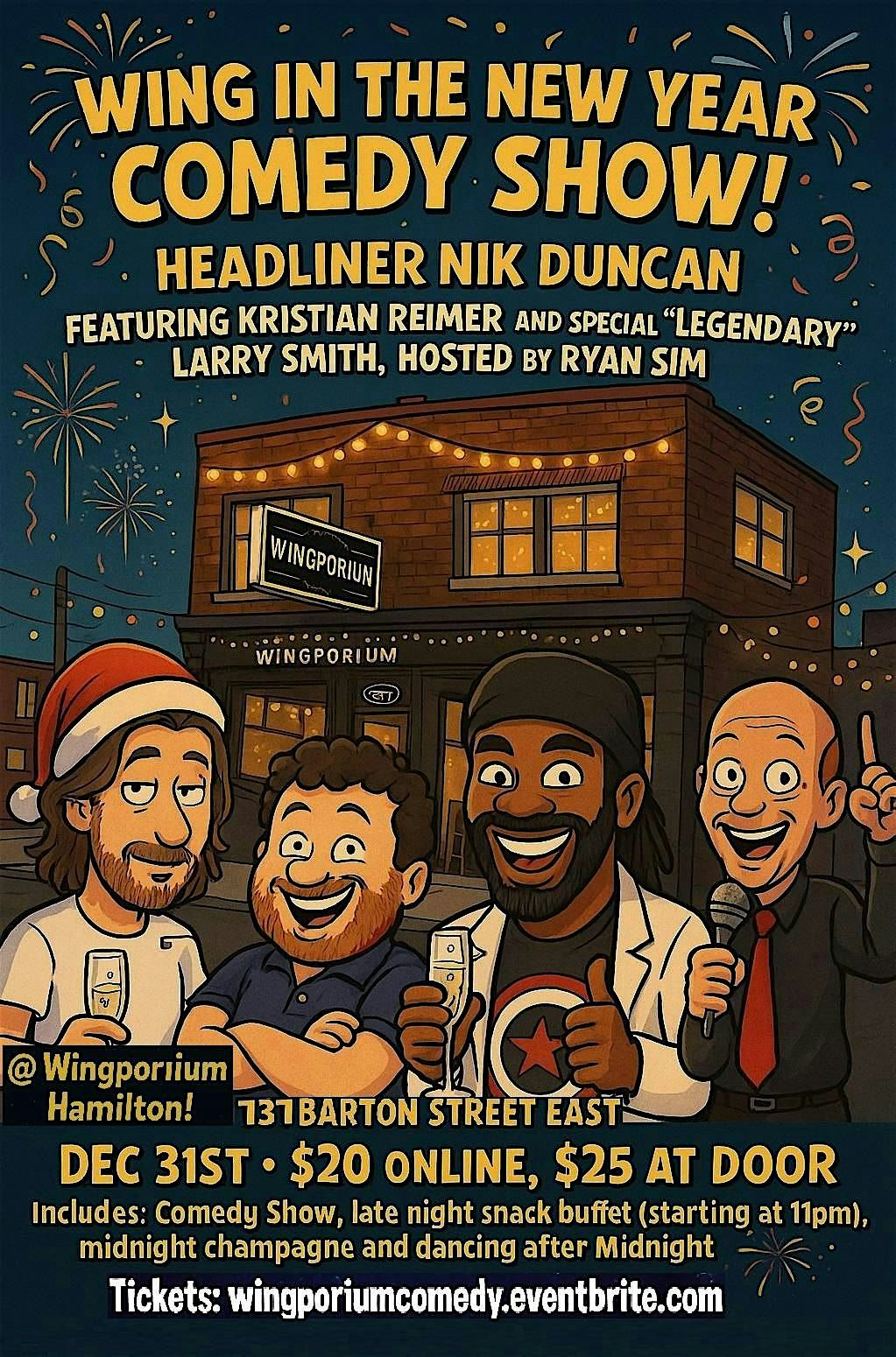 Wing in the New Year: Comedy Show, Snack Buffet and Dancing at Wingpo.