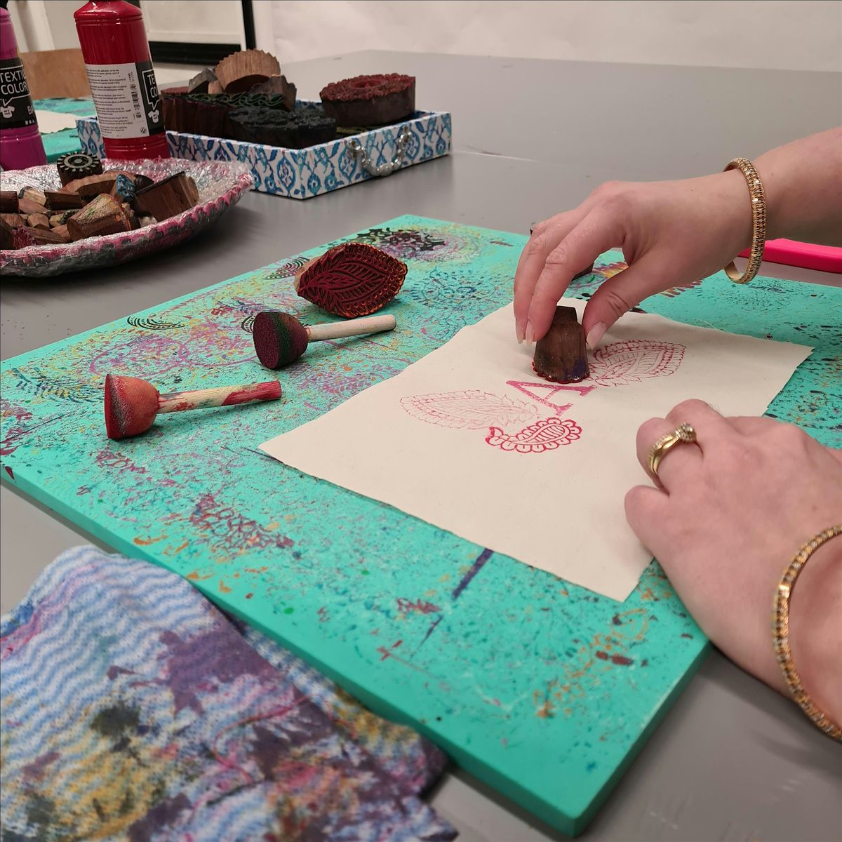 Tote Bag Block Printing Workshop Sun 17th May 6-7pm Host of Leyton