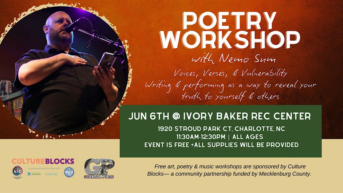 Poetry Workshop with Nemo Sum: Voices, Verses & Vulnerability