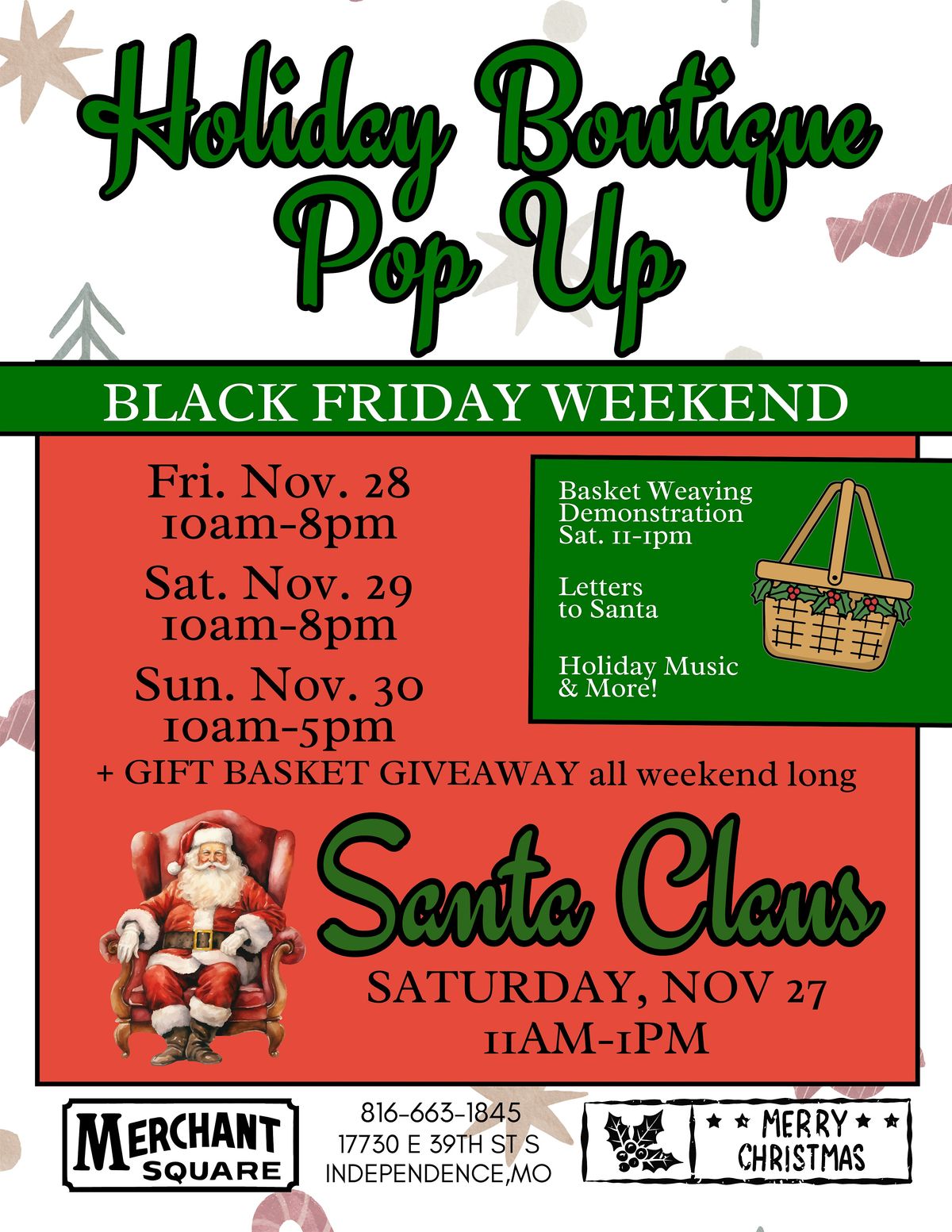 HOLIDAY BOUTIQUE AND HANDMADE LOCAL VENDOR POPUP FREE PARKING FREE ENTRY