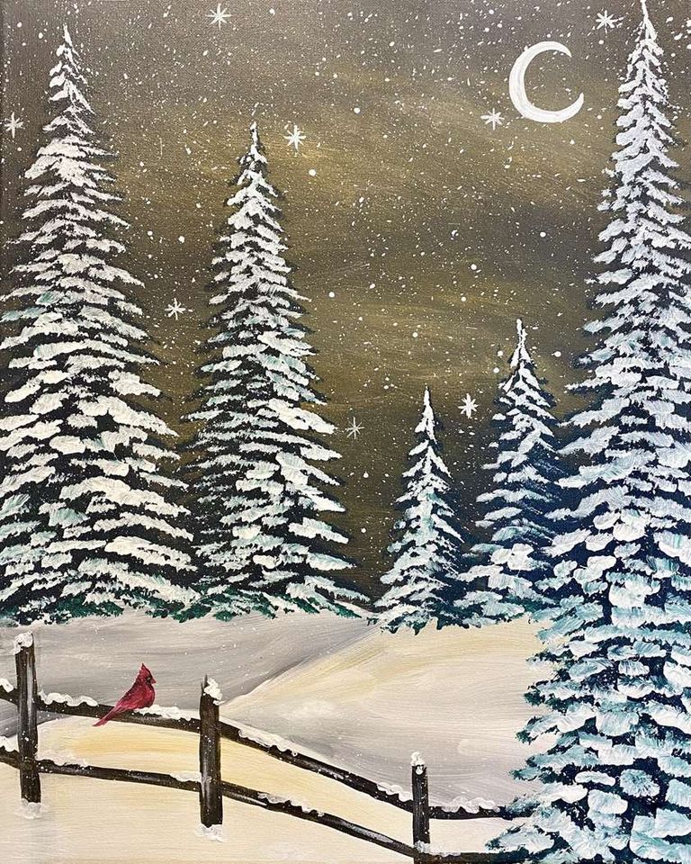 PAINT PARTY! Winter Woods | Pinot's Palette, Appleton, WI | December 2 ...