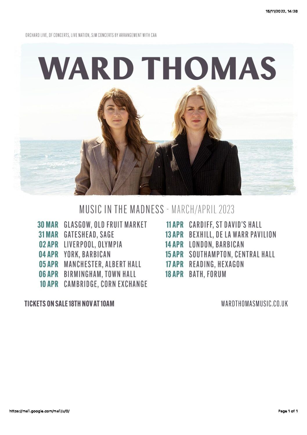 Ward Thomas at Pavilion Theatre - Glasgow