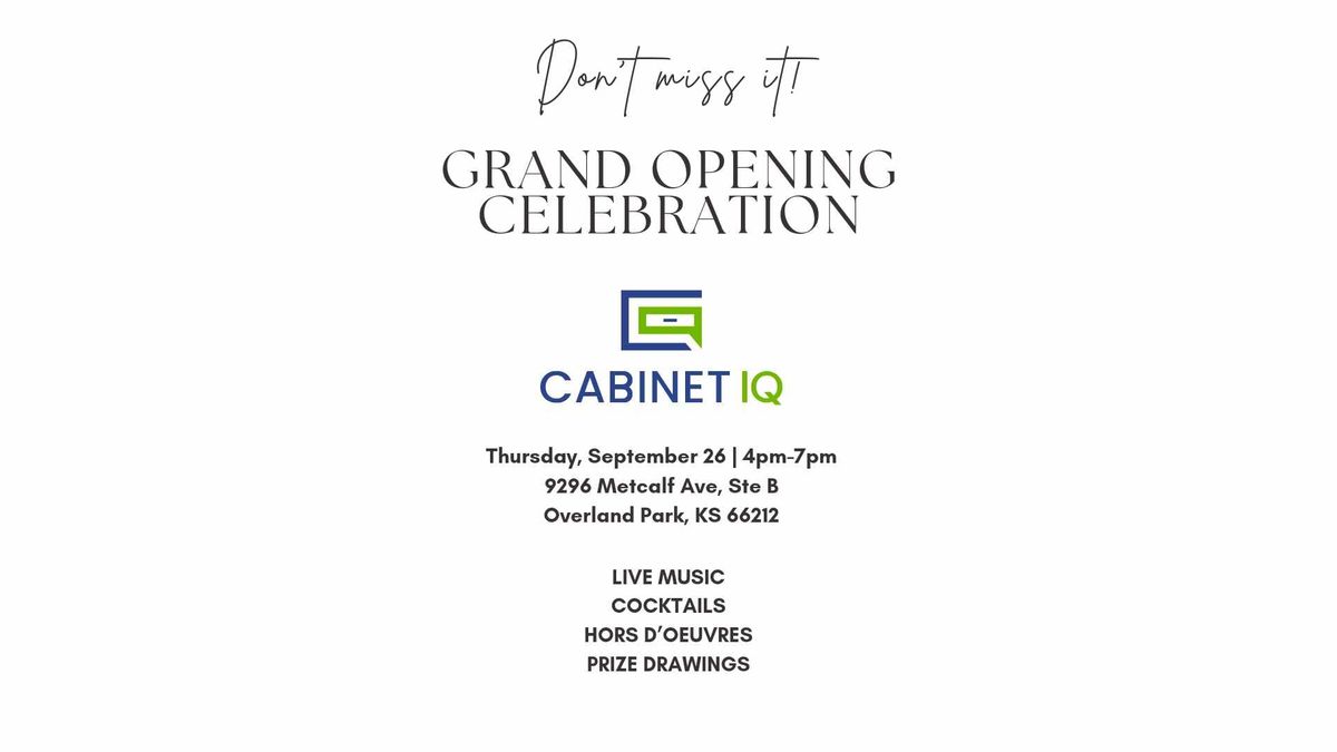 IQ Grand Opening Celebration 9296 Metcalf Ave. Suite B