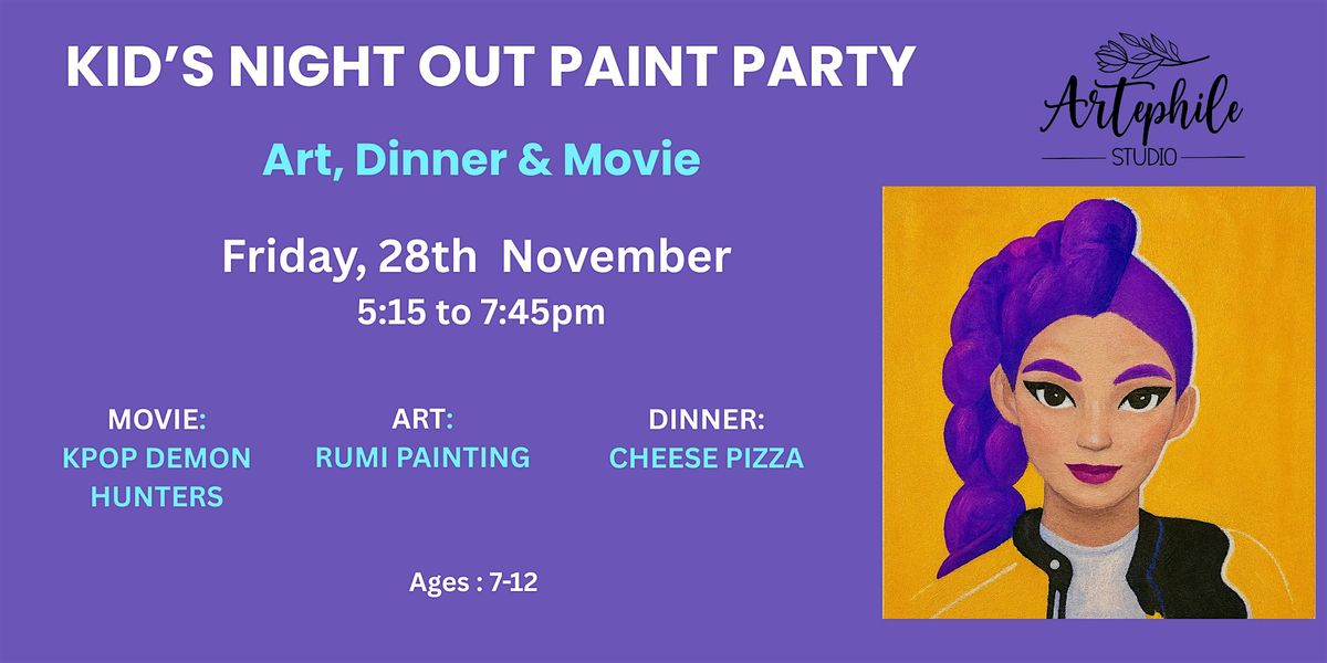 KPOP Demon Hunters Kids night out paint party