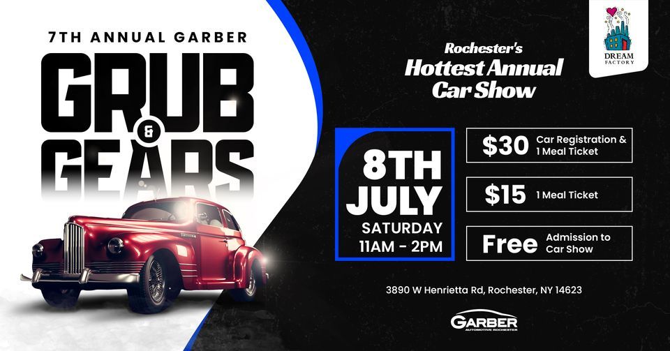 7th Annual Garber Grub & Gears Car Show 3890 W Henrietta Rd