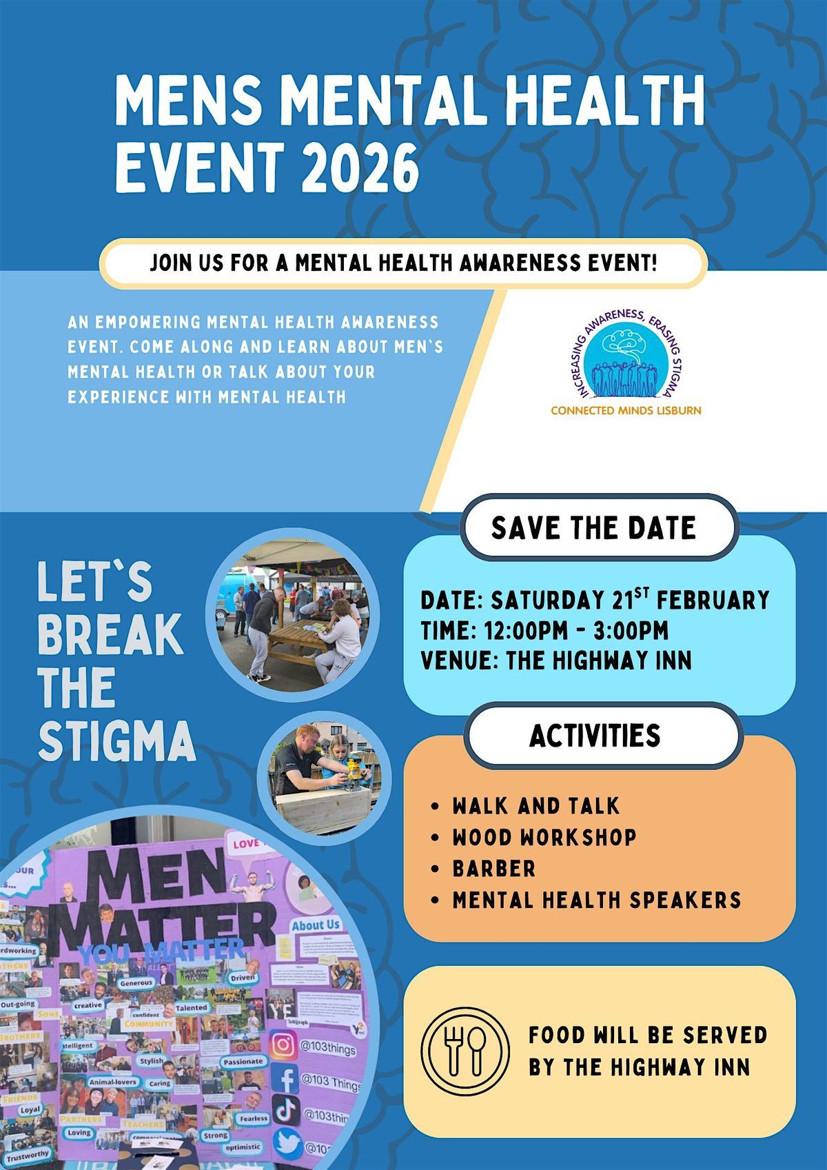 Mens Mental Health Event 2026 at Highway Inn, Lisburn on 21st February ...
