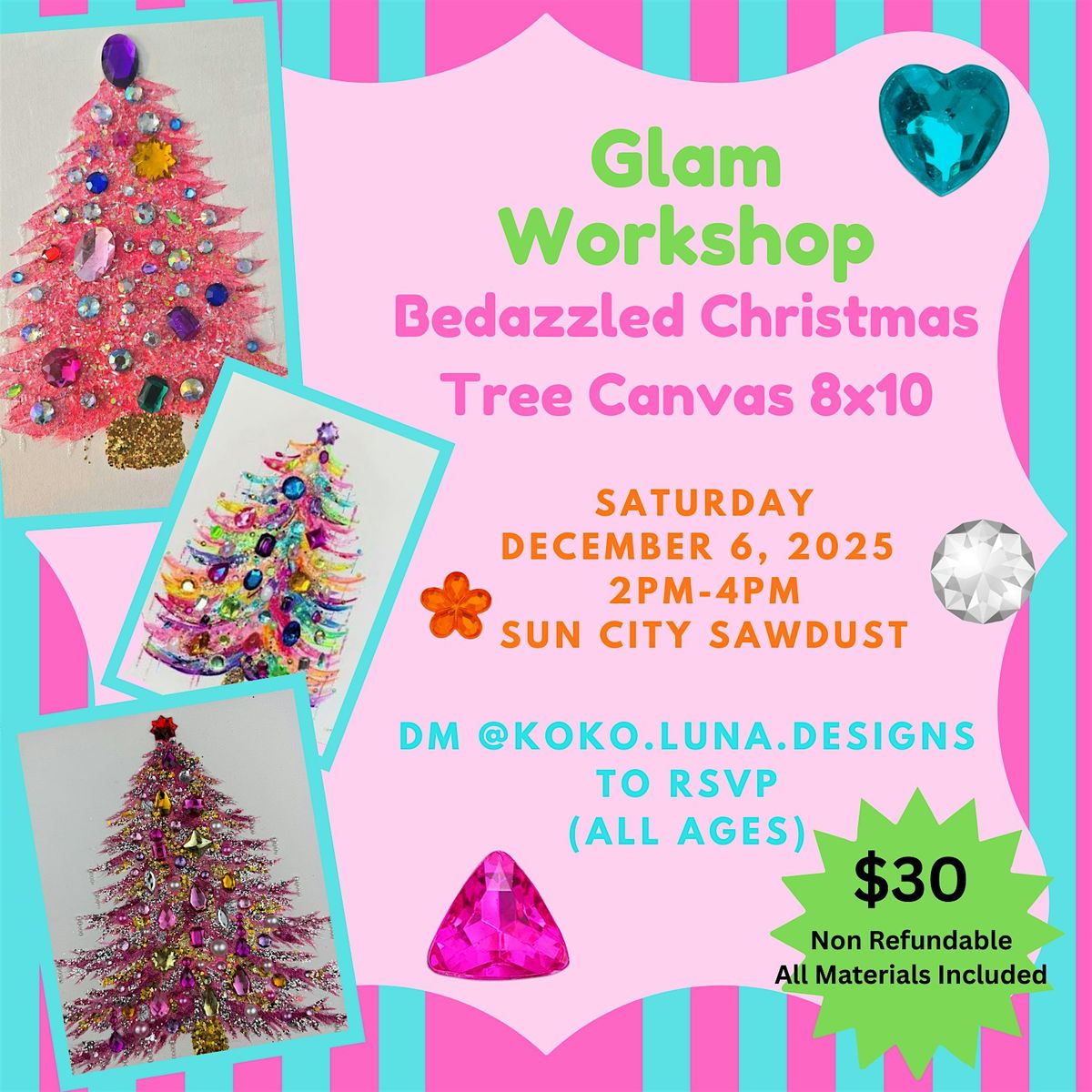 Bedazzled Christmas Tree Canvas