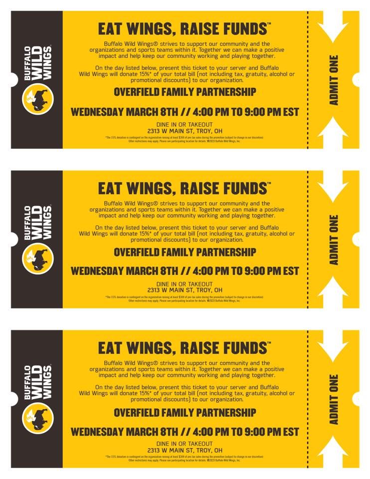 Dine to Donate at Troy Buffalo Wild Wings Buffalo Wild Wings (Troy