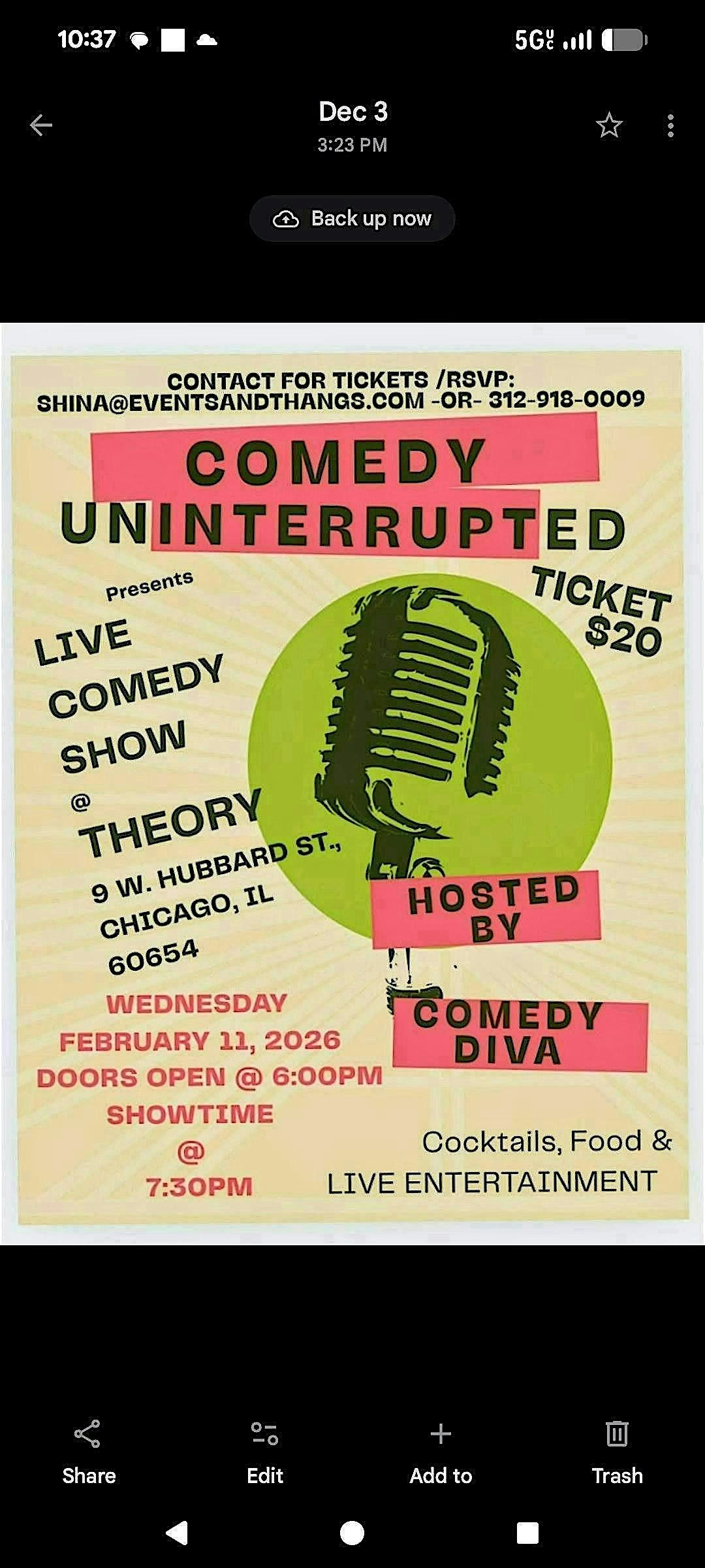 Comedy Uninterrupted Presents LIVE COMEDY at Theory's sports lounge