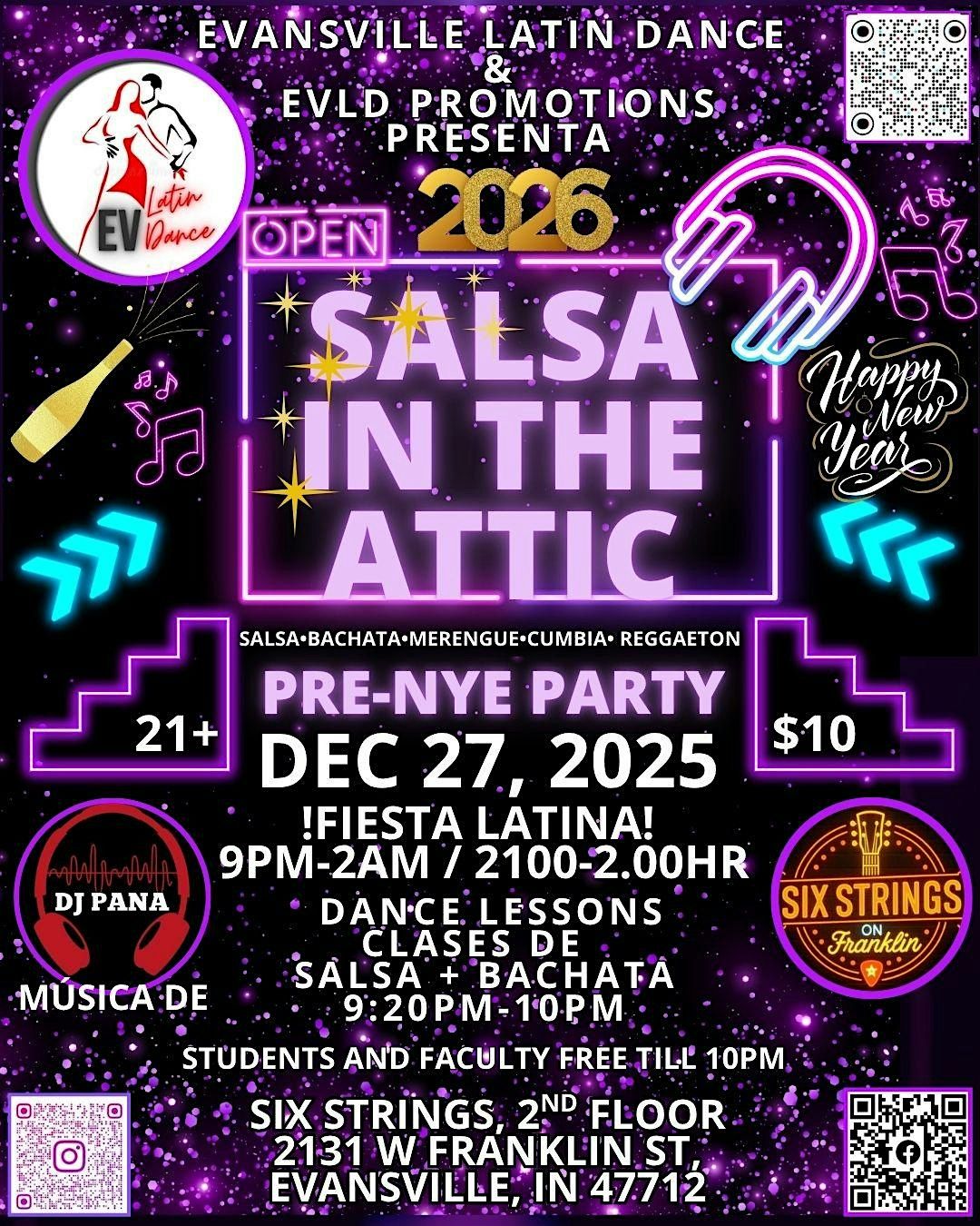 Salsa in The Attic Returns! Pre-NYE Party Latin Night