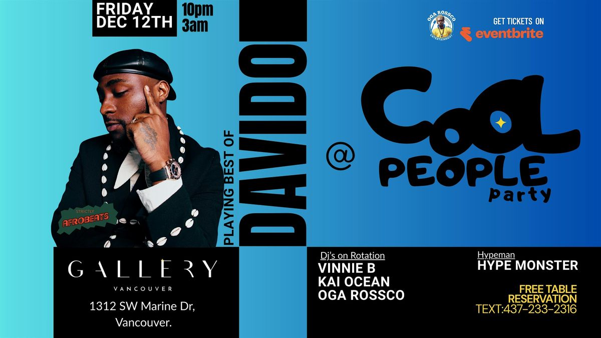COOL PEOPLE PARTY - BEST OF DAVIDO (DEC12th)