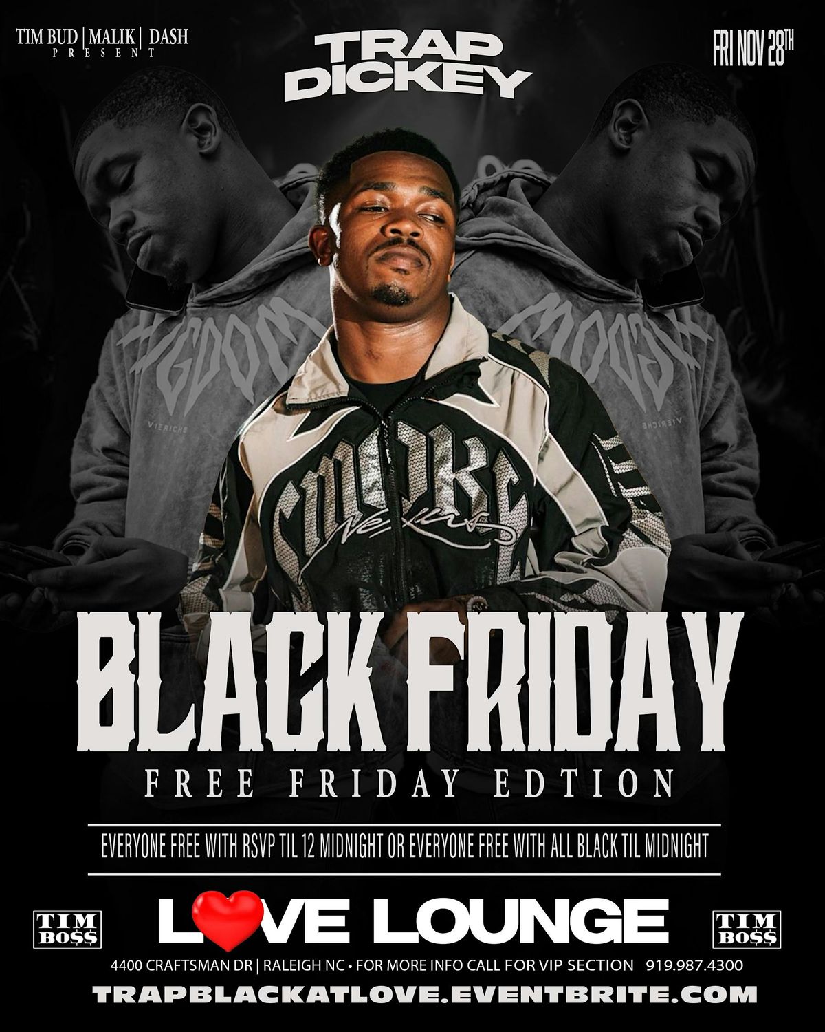 Trap Dickey all black at club love